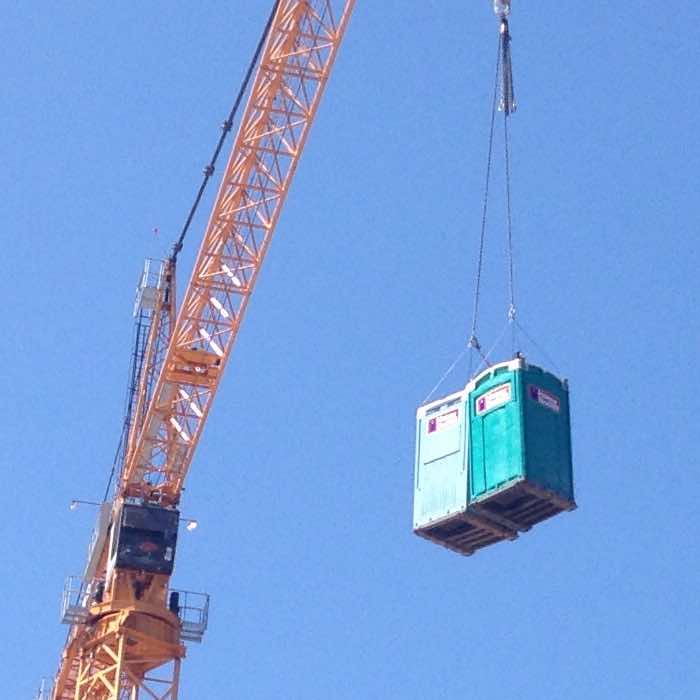 flying portable toilets in Bellevue